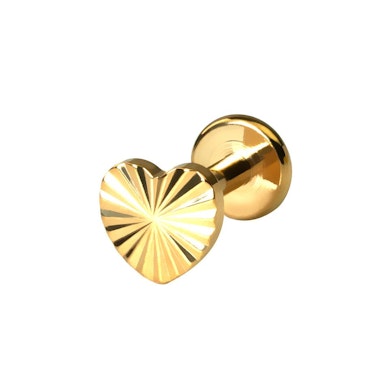 Heart shaped labret with textured pattern