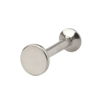 Labret internally threaded with flat disc