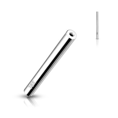 Threadless push-in barbell made of 14k gold
