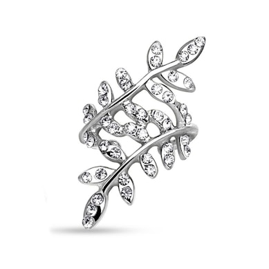Ear cuff with studded leaves