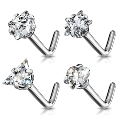 Nose ring made of titanium with stud