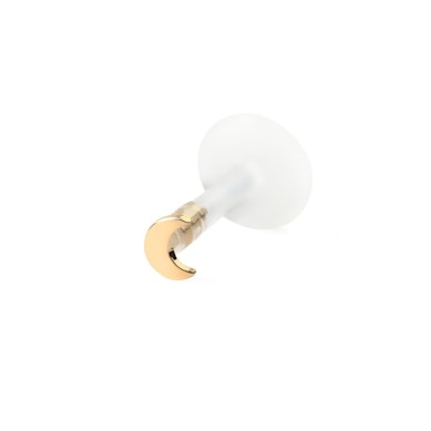 Labret auskaras su pusmėnuliu iš 14k aukso