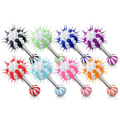 Tongue barbell with soft ball