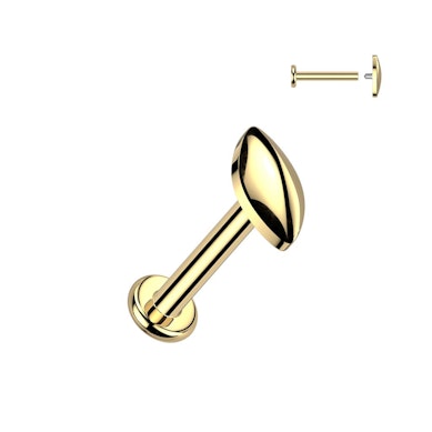 Užapvalintas ovalus titano labret