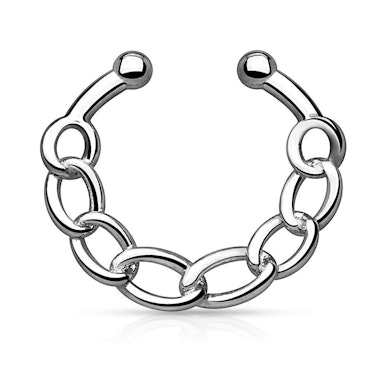 Fake septum piercing with chain