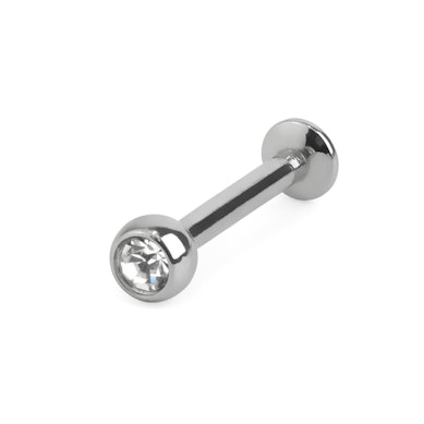 Push-in labret with stone