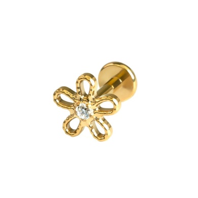 Flower labret in titanium