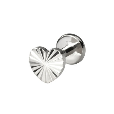 Heart shaped labret with textured pattern