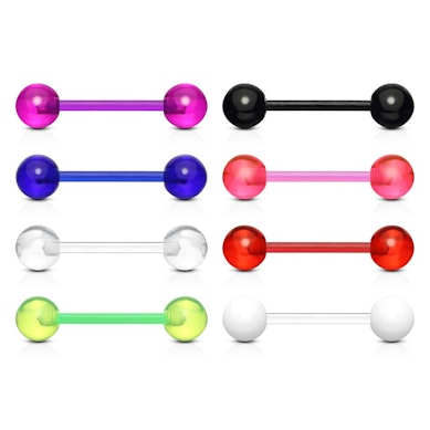 Set of 8 teflon tongue barbells