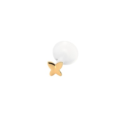 Labret with ptfe post and 14k gold butterfly stud