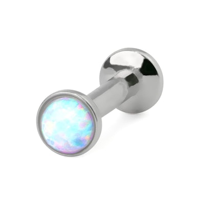 Įstumiamas labret auskaras su opalu
