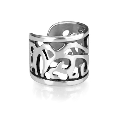 Ear cuff with wide filigree design