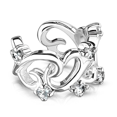 Ear cuff with filigree heart design