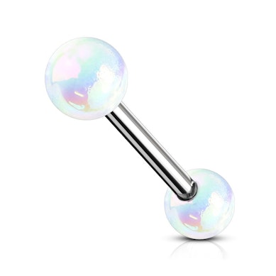 Straight barbell with metallic balls