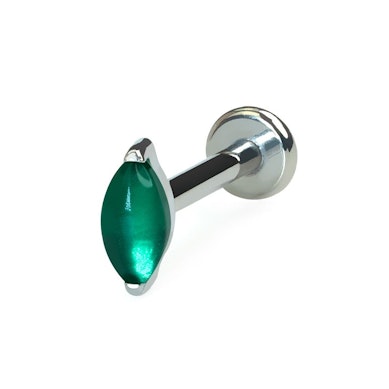 Titanium labret with natural stone