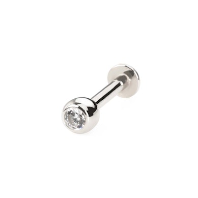 Labret made of 14k gold with stone 