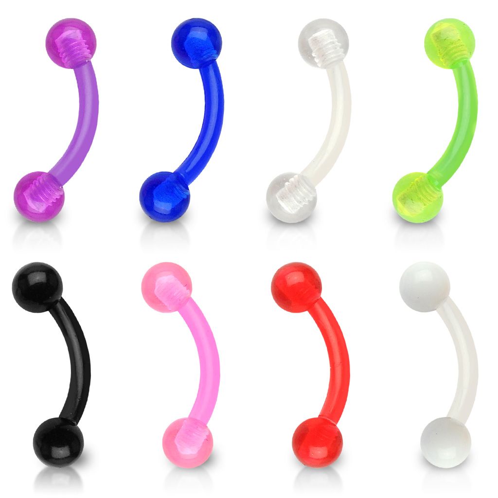 Įvairių spalvų lenktas barbell iš PTFE