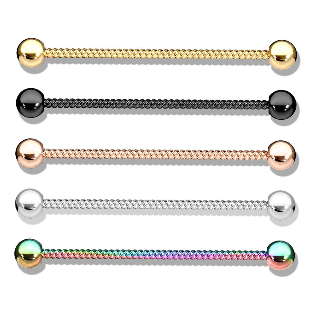 Susuktas industrial barbell auskaras