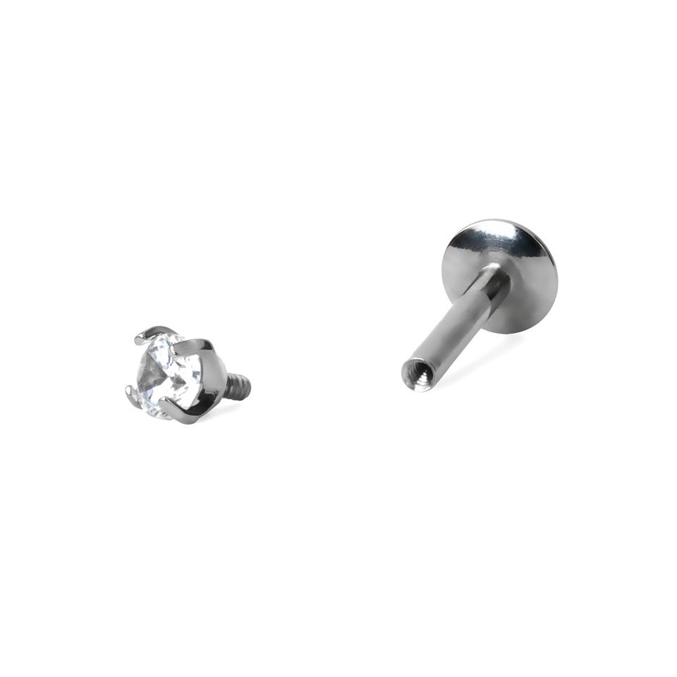 Labret auskaras iš titano su įvairių formų akmenėliais