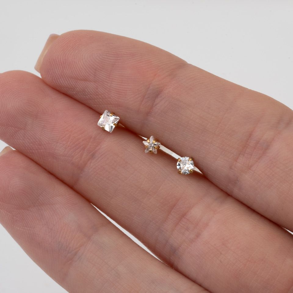 Įstumiamas labret auskaras iš PTFE su pasirinktu kristalu