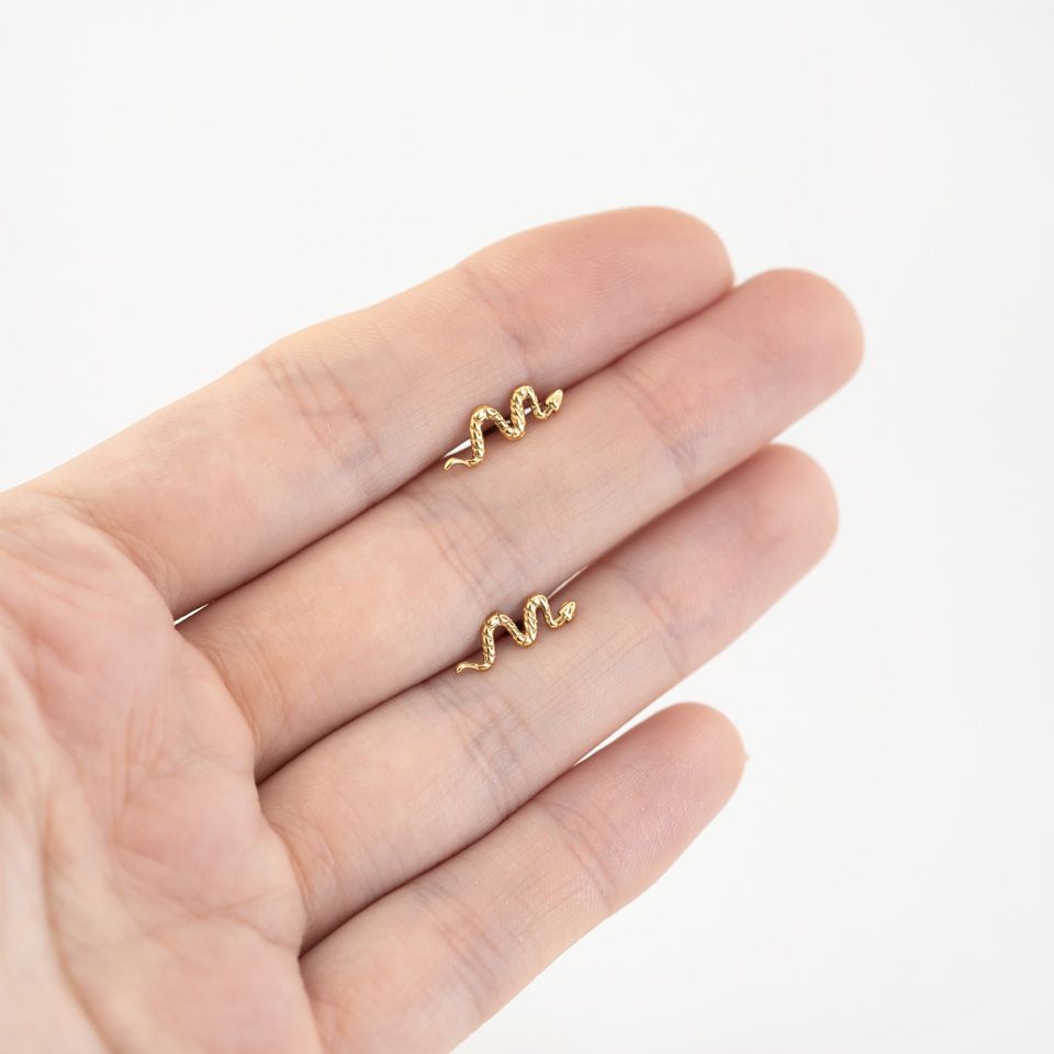 Įstumiamas labret iš titano su gyvate