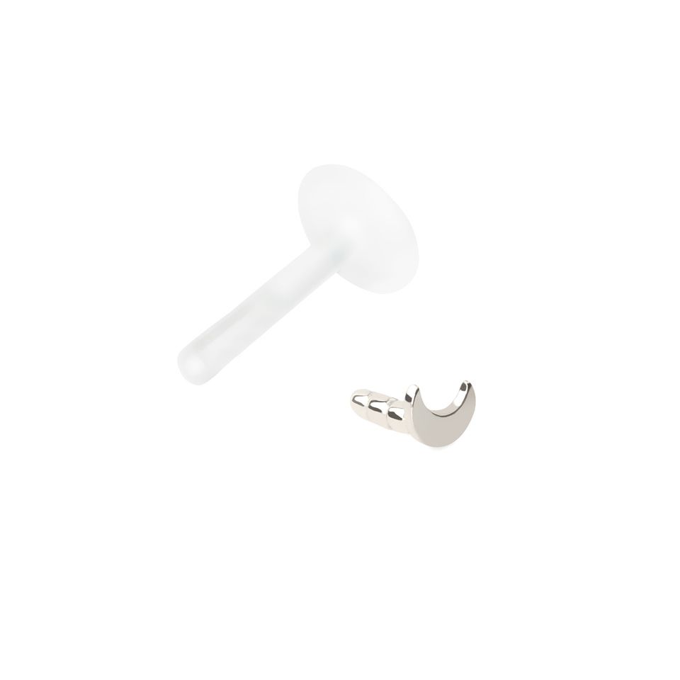 Labret auskaras su pusmėnuliu iš 14k aukso