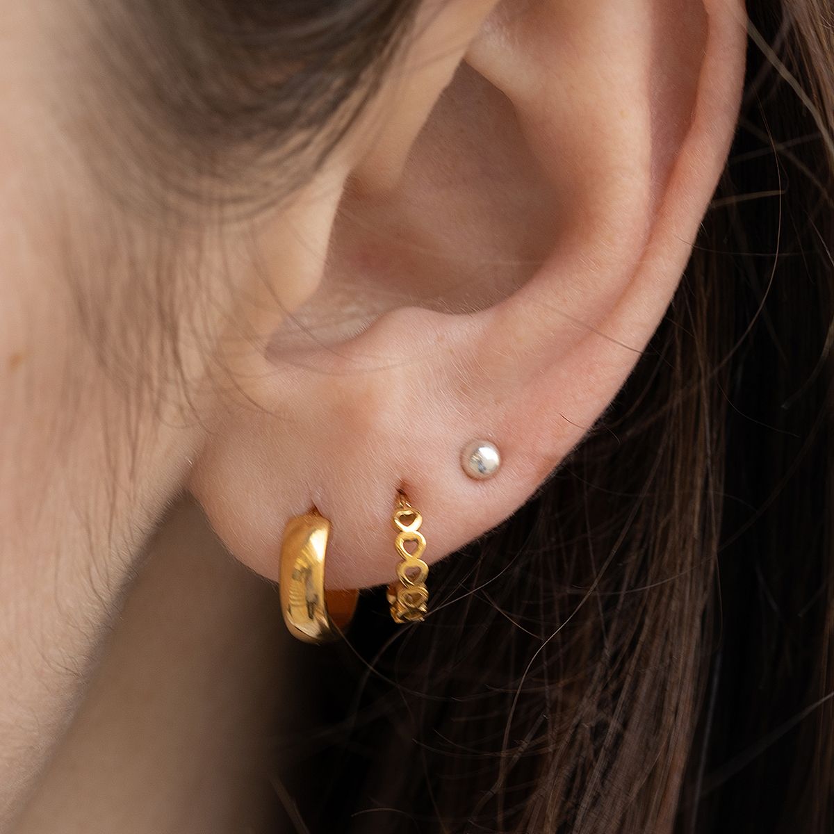 Labret auskaras su įvairių spalvų perlo imitacijos rutuliuku iš akrilo