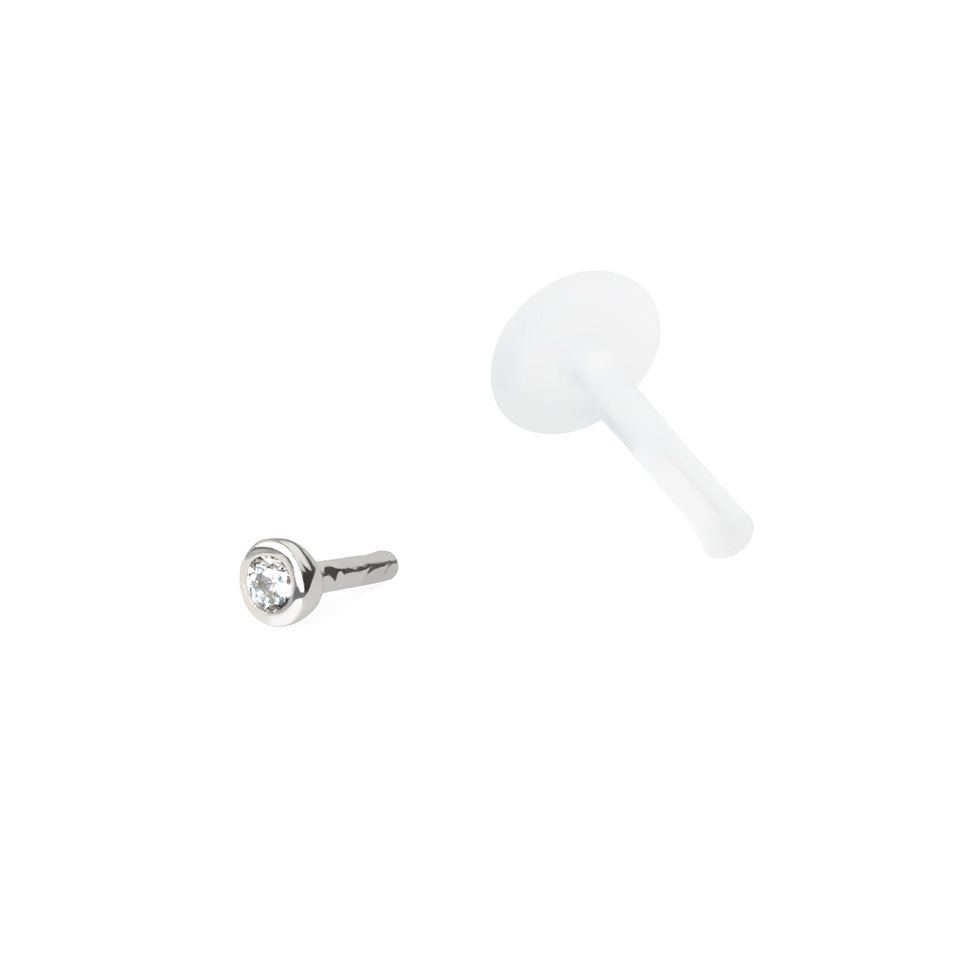 Labret auskaras iš PTFE su rutuliuku iš 14k aukso