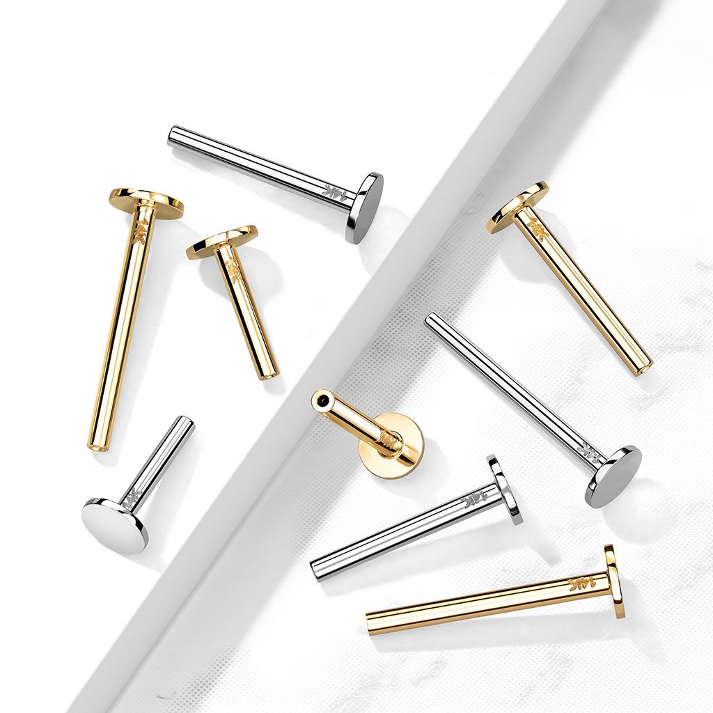 Įstumiamas labret auskaras iš 14k aukso