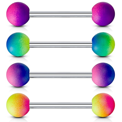 Straight barbell with rubberized balls