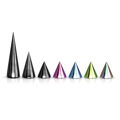 Įvairių spalvų ir dydžių atsarginiai spygliai