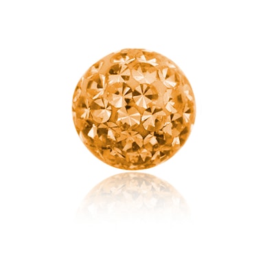 Kamuoliukas auskarui su daugybe kristalų.