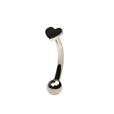 Lenktas barbell auskaras su širdele