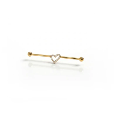 Industrial tipo barbell iš titano su širdute per vidurį