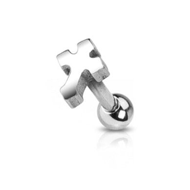 Tragus auskaras su dideliu kryžiumi