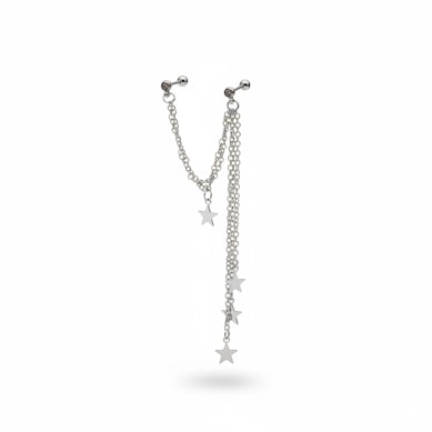 Tragus ir helix auskaras su žvaigždėmis