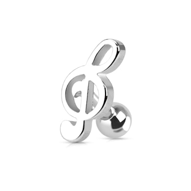 Tragus auskaras su smuiko raktu