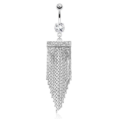 Auskaras į bambą su pakabuku iš grandinėlių 