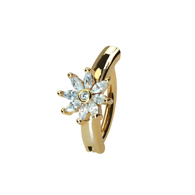 Clicker tipo bambos auskaras su blizgia gėlyte