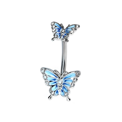 Barbell į bambą su dviem drugeliais