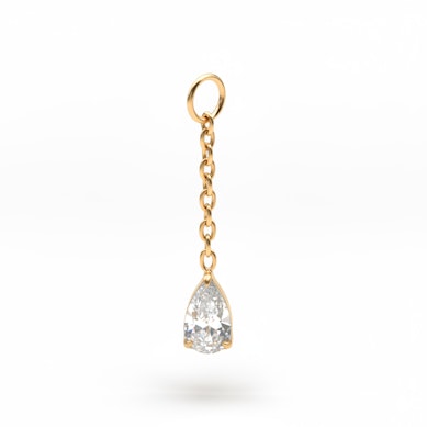 Pakabukas su lašo formos akute