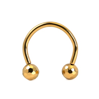 Pasagos formos auskaras iš titano su briaunuotais rutuliukais