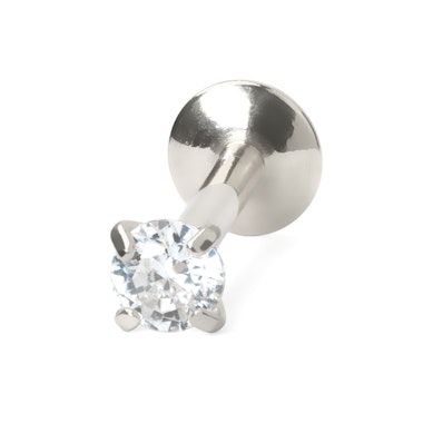 Įvairių spalvų labret auskaras su įvairių dizainų kristalais