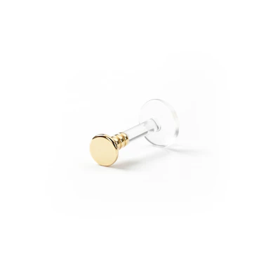 Labret auskaras iš 14k aukso ir PTFE
