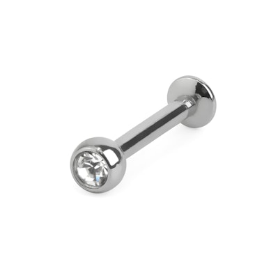 Įstumiamas labret auskaras su akmenėliu