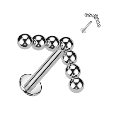 Labret auskaras su V-formos rutuliukų dizainu