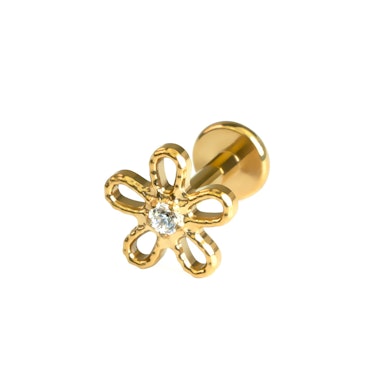 Flower labret in titanium