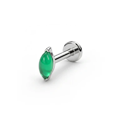 Titanium labret with natural stone