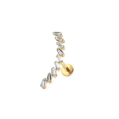 Labret auskaras iš titano, padengtas akmenėliais