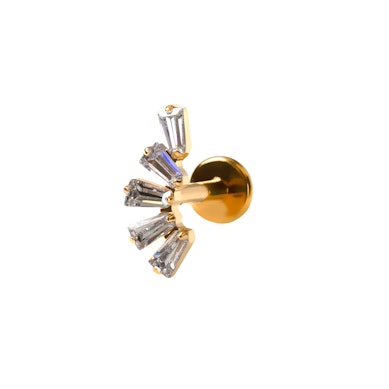 Titano labret su bagetės formos akutėmis